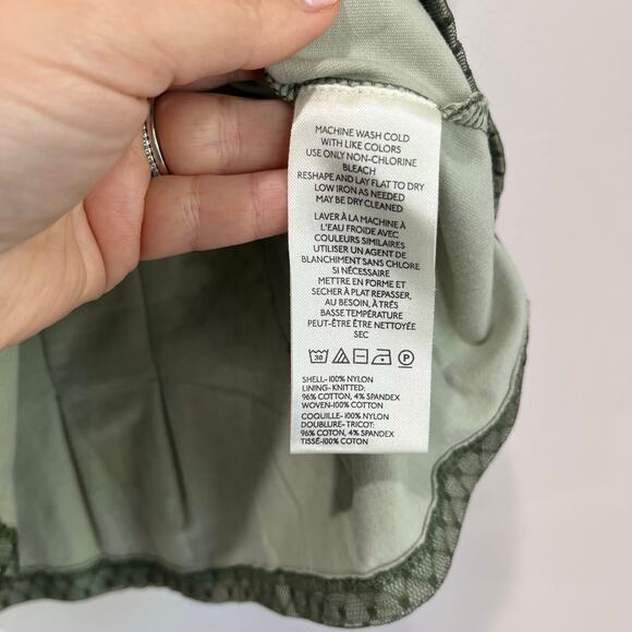 Anthropologie Green Puff Sleeve Corset Peplum Square Neck Top Size XL - Picture 4 of 9